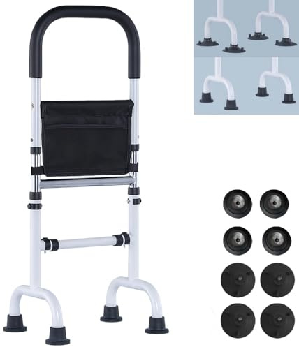 GSCRE Gruas para Personas Mayores, Barandilla Cama Adulto Trapecio de Cama | Barandilla Ajustable, Asidero Antideslizante, Reposapiés Robusto hasta 150kg, Ideal para Levantarse de la Cama y Sofá