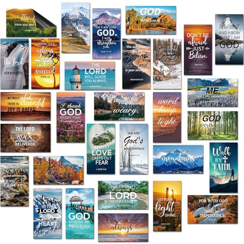 Blosssound 60 Pieces Inspirational Christian Magnets with Bible Verses Religious Fridge Magnet Motivational Quotes Fridge Scripture Positive Gifts for Home Office School Locker
