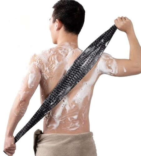 Antibakterielles Duschpeeling-Tuch Peeling-Rückenwäscher Für Die Dusche Für Tiefenreinigung Körperpeeling,Männer Und Frauen (Schwarz*3)