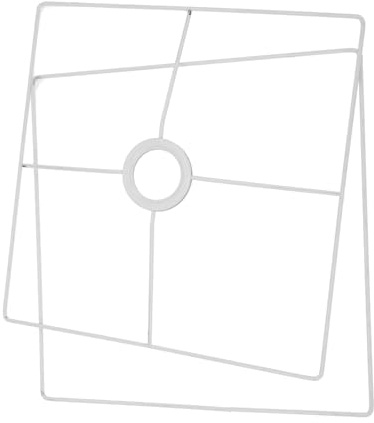 Lampenschirmhalter aus Eisen für E27, Quadratischer Rahmen 30cm | Weiß, für Selbstgemacht Beleuchtung an Tischlampen und Kronleuchtern, Stabil und Leicht zu Montieren