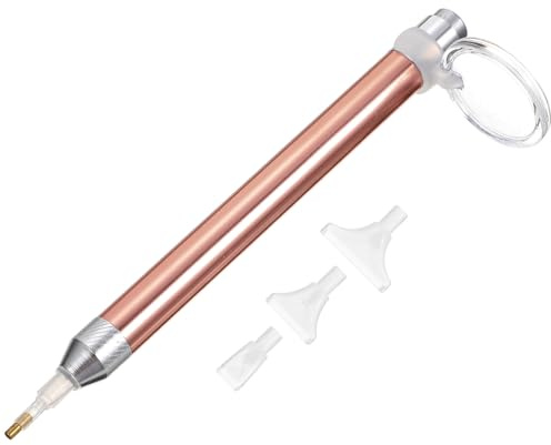 Leuchtender Diamantstift mit LED und Lupe, 5 Stück | Kunststoff, 3 Aufsätze im Lieferumfang, für Detailarbeit auf Leinwand und Klebeflächen