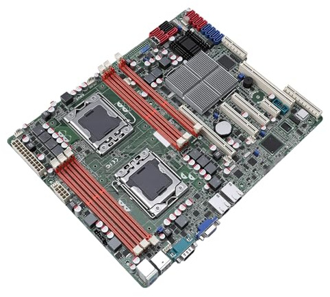 ASHATA LGA 1366 Server Motherboard, ATX Gaming Motherboard Replacement for DDR3 24G X58, Computer with 2 RJ45 Network Interfaces for Desktop Workstation