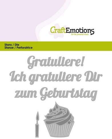 Stanzschablone - CraftEmotions - Text - Gratuliere zum Geburtstag