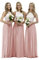 Lecureler Robe de demoiselle d'honneur longue en dentelle, rose poudré, 32