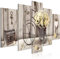 murando - Tableau décoratif 225x112,5 cm - Impression sur toile colorée - Décoration murale pour salon et chambre - Vert blanc marron - Bouquet bois fleurs vélo cœurs ancien n-C-0291-b-m