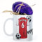 Personalised Mug and Belgian Milk Chocolate/Hot Chocolate Stirrer Marshmallow Gift Set, Customised with Name / Number / Text, (11oz) White, Blue, Black, Pink Mug with Red and White Football Shirt