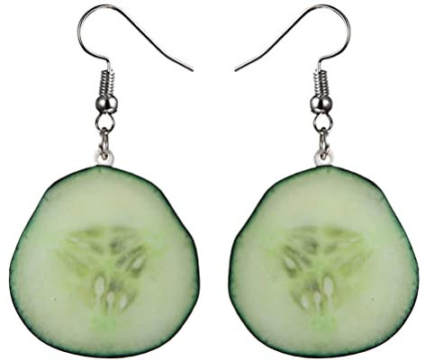 Früchte Tropfen Ohrringe Acryl Baumeln Ohrringe Kreative Niedliche Anhänger Ohrring für Frauen Mädchen Sommer Strand Schmuck (Gurke)