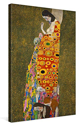 PICANOVA – Hope II 40x60cm – Premium Leinwanddruck – Kunstdruck Auf 2cm Holz-Keilrahmen Für Schlaf- Und Wohnzimmer – Kollektion Gustav Klimt
