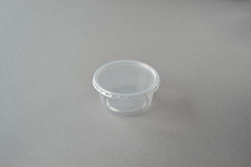 250 Stück Verpackungsbecher mit Deckel, 250 ml rund transparent Feinkostbecher Salatbox