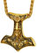 PROSTEEL 18k vergoldet Talisman Thorshammer Anhänger Halskette Nordische Amulett Thor Hammer Mjölnir mit 55+5cm Weizenkette Wikinger Raben Modeschmuck Accessoire für Herren