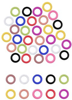 Bunte Ringmaschenmarkierer, 6 mm, 100 Stück, nahtlos, magnetisch, Stahlring-Marker zum Stricken und Häkeln