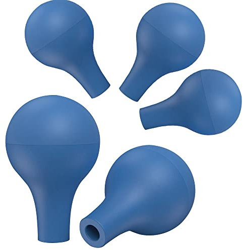 5 bombillas de goma de pipeta, gotero, tapas de goma en forma de pera de laboratorio de succión de bola de laboratorio, herramientas de laboratorio