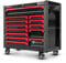 WIDMANN PROFESSIONELLE WERKZEUGE Tool Trolley Cabinet with Tools Steel Workshop Storage Chest Carrier ToolBox, Black, XL (TCJM13-B)