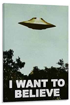 UFO Alien Poster I Want to Believe Poster Dekorative Malerei Leinwand Wandposter und Kunstdruck Moderne Familie Schlafzimmer Dekor Poster 30 x 45 cm