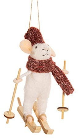 Sass & Belle Décoration à suspendre en feutre souris de ski