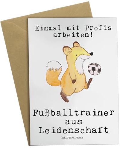 Mr. & Mrs. Panda Grußkarte Fußballtrainer Leidenschaft - Geschenk, Verein Fußball, Fußballspiel, Ansichtskarten, Klappkarte, Kollegin,