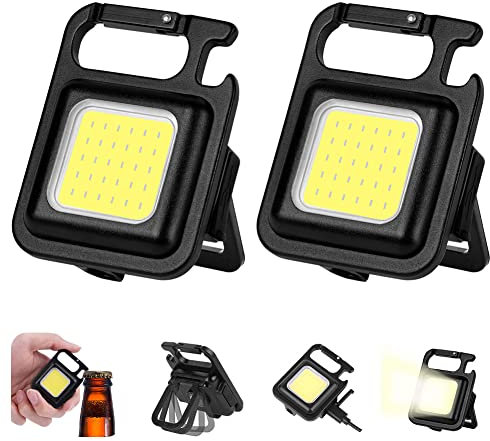 Flintronic Mini Inspektionsleuchten, 800 Lumen LED Wiederaufladbare Arbeitslampe, Magnetisches Mechanikerlicht Tragbare Arbeitslampe, Kleine Taschenlampen Wasserdicht für Camping Reparatur Notfall