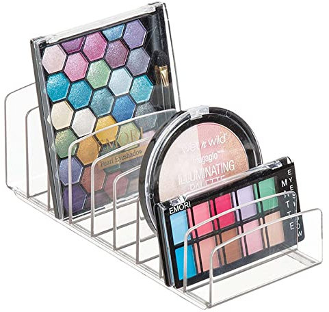 Organizer per Palette, Organizer per Cosmetici Acrilico con 9 Scomparti, Porta Trucchi in Plastica,Organizer per Trucco,Contenitore per Make-Up per Bagno o Camera da Letto(23 x 10 x 7.5cm)