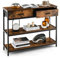 COSTWAY Konsolentisch mit Schublade, Flurtisch schmal, 3 Ebenen Beistelltisch mit Metallgestell, aus Holz, 100 x 30 x 80 cm, Vintage