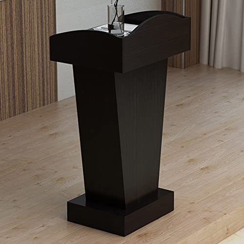 Rednerpult Stehpult Schwarz Weiß Große Kanzel Podium Stehen, Holz Boden Stehend Kirche Rednerpult Tische mit Ablagefläche, für Schule Und Büro, 110cm Hoch (Color : Black)
