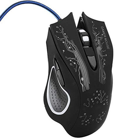 Zunate Gaming Keyboard, X11 USB Wired Mouse with LED Luminous, 6 Key Home Office Gaming Universal Mouse, for PC Computer Laptop - Plug & Play (Black)