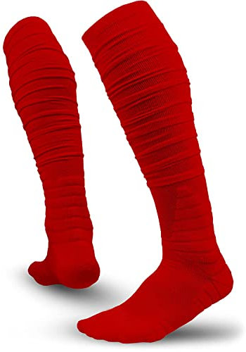 Alienjoy Männer Scrunch Fußball Socken Extra Lange gepolsterte Knie High Baseball Sportsocken mit Knöchelunterstützung für Athleten Fußball Männer