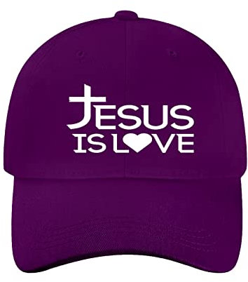 Miujonvy Unisex Vintage Washed Baseball Cap Dad Caps I Love Jesus Baseball Trucker Caps, Violett 0, One size