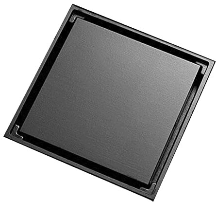 Drenaje de Piso de Drenaje Cuadrado con Filtro, Rejilla de Inserción de Azulejo Drenaje de Piso de Ducha Desagüe de Piso de Acero Inoxidable Cubierta de Drenaje de Ducha para Baño(Black)
