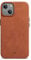 WIIUKA Hülle für iPhone 15, Leder aus Deutschland, Lederhülle extra Dünn, Premium Handyhülle, Case, Qi, Vintage Cognac Braun