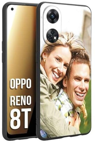 CUSTOMIZZA - Custodia cover nera morbida in tpu compatibile per Oppo Reno 8T personalizzata con foto immagine scritta a piacere