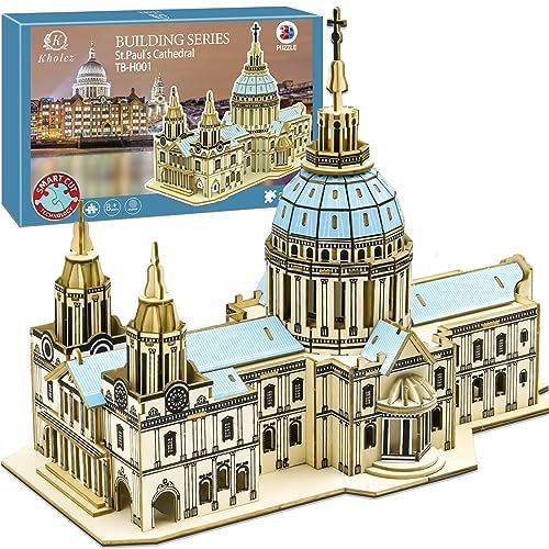 KHOLEZ 3D Puzzles, Holzarchitektur Modellbausätze zum Bauen, DIY Montage Holzpuzzle Spielzeug, Bastelset, Holz Schloss-237 Teile, Geburtstags Geschenk aus Holz fur Erwachsene und Jugendliche
