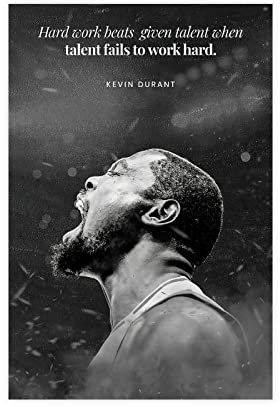 RIKCAT Kevin Durant Kunstposter Basketballspieler Leinwand Poster Wandkunst Dekor Druck Bild Gemälde für Wohnzimmer Schlafzimmer Dekoration ungerahmt 30 x 45 cm