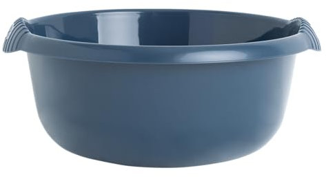 JMS we create smile 36cm Round Kitchen Washing Up Bowl Basin Mixing | Plastic Bowl (Navy)