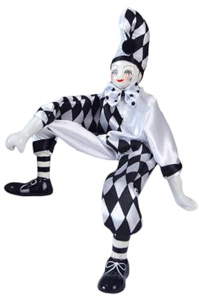 Colcolo 15 Zoll Porzellan-Clown-Puppe Puppe, Vintage-Kollektion Spielzeug, Clown-Puppen Figur Clown-Modell für Souvenirs Geburtstag