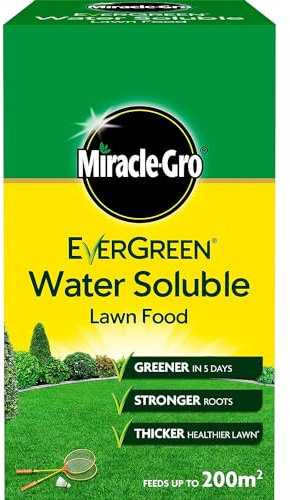 AMK® Miracle Gro Water Soluble Lawn Food 1kg Carton Fertiliser Feed for Greener Thicker Grass Dissolves Easily Fast Acting Results