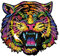 NBFBA Holzpuzzle Erwachsene, 100pcs Tigerkopf Spaßiges Unregelmäßig Geformtes Puzzle für Erwachsen, 18 * 19.4cm Lernspielzeug für Erwachsene und Kinder Familienspielsammlung