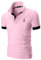 AIOIDI Polo Coton à Manches Courtes pour Homme avec Broderie Girafe Rugby T-Shirt Rose M
