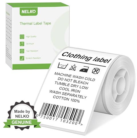 Thermo-Etiketten für Nelko PM220 Etikettendrucker, 50 x 80 mm, Thermo-Aufkleber-Etikett, wasserdicht, Mehrzweck-Etikettenband, 1 Rolle mit 100 selbstklebenden Thermopapier (weiß)
