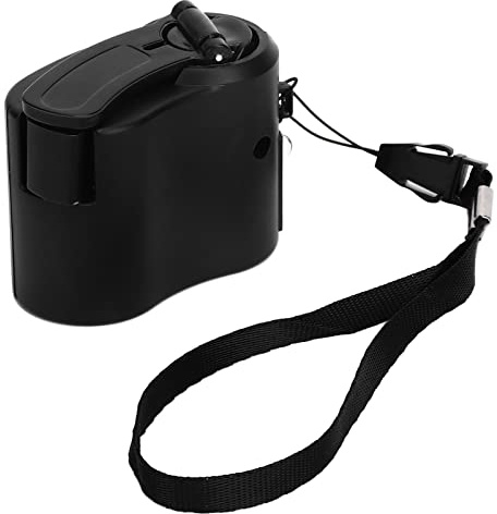Chargeur à Manivelle avec Lumière LED Rouge, Chargeur de Téléphone à Manivelle, Générateur à Manivelle pour Chargeur d'urgence Extérieur, Interface USB Standard (Black)