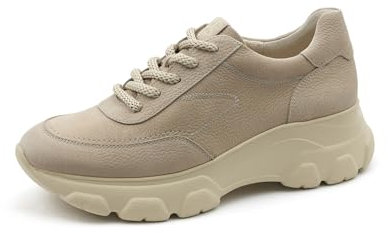 Paul Green Damen Sneaker, Frauen Low-Top Sneaker,Plateausohle,Halbschuhe,straßenschuhe,Strassenschuhe,Sportschuhe,Beige (Almond),39 EU / 6 UK