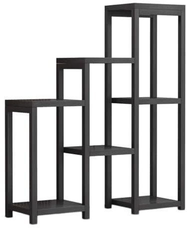 MJMLUCK Hoher Pflanzenständer, Metall-Mehrtopfständer, 3-lagiger Blumentopfständer für 7 Töpfe für drinnen und draußen, für Terrasse, Garten, Ecke, Balkon, Wohnzimmer
