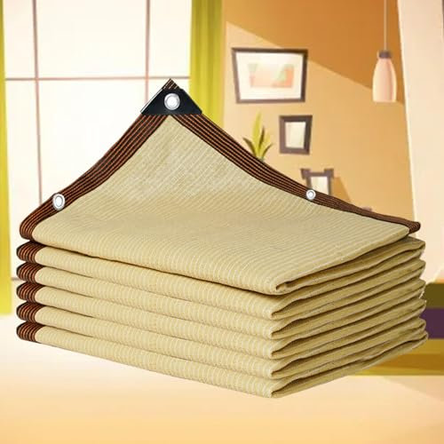 Filet Ombrage Serre Tunnel Voiles d'ombrage pour Patio Filet Ombrage Sable Toile D Ombrage Rectangulaire Bâche en Maille, Filet De Protection Filet D'intimité,beige-4x8m