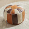Louis Donné Ungefüllter Pouf Ottoman Bezug, Kunstleder Fußhocker für Fußstütze, marokkanischer Stil, Pouf Ottomane, 53,3 cm rund, handgefertigt, kleine Sitzsackbezüge zur Aufbewahrung, Fußhocker für