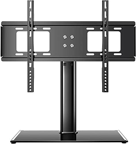 Support De Meuble TV, Meuble TV De Table Réglable en Hauteur avec Base en Verre Trempé, Convient Aux Téléviseurs À Profil Bas De 32 À 55 Pouces, Parfait pour Le Meuble TV d'angle E