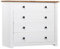Homgoday Beistellschrank, Panama-Stil, Kiefernholz, Weiß, 80 x 40 x 73 cm, Vitrinen und Sideboards, Beistellmöbel, Wohnzimmer, Bücherregal, Vitrinen