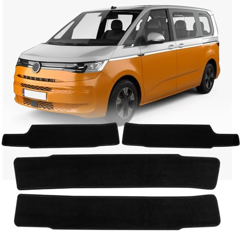 Teppiche Fußmatten Ersatz für VW T7, Teppichbodenmatte 4 Teilig Set, Camping Wohnmobil Einstiegs-Teppichmatte, Eingangstürmatte, Enthalten Berührungsverschlüsse