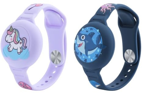 2 Stück Schutzhülle aus Silikon, wasserdicht, für Airtag-Armband für Kinder, kompatibel mit Air-Tag-Armband, Schutzhülle für Kinder, GPS-Tracking, Anti-Verlust (2)