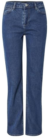 PIECES Damen Pckelly Mw Straight Jeans New Mb Noos Bc Female Straight Fit Jeans Pckelly