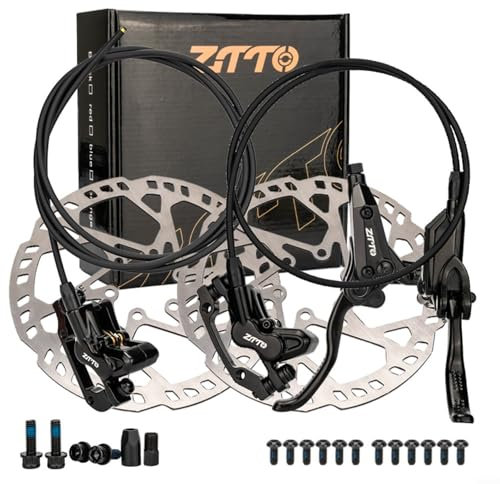 ZYNCUE EBike Hydraulic Brake Set,Hydraulic Disc Brakes Set With IS/PM Mounting Adapter Disc Brake Clamp Electric Bike Kit For EBikes And Electric Scooters