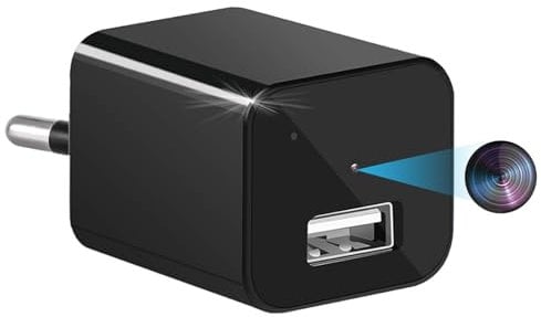 HD 1080P Mini USB Charger Camera, Security Video Recorder Continuous Loop Recording Motion Detection for Home Office Safety Survelliance